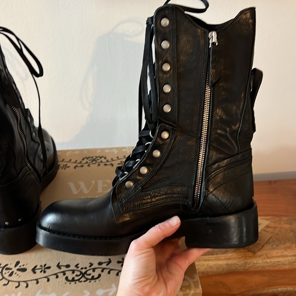 Free People We The Free Jesse Lace Up Boots.  Size 38 / 8. - Picture 10 of 13